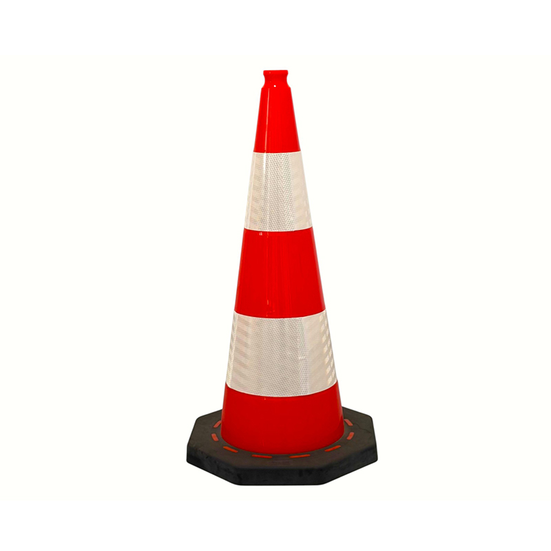 Cón Sábháilteachta Tráchta PVC Ard-Infheictheachta Octagon-Base le Friotaíocht Gaoithe Sármhaith agus Cobhsaíocht