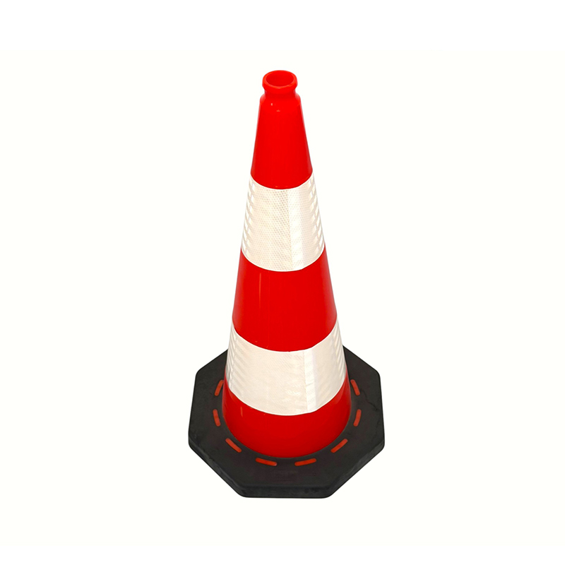 Cón Sábháilteachta Tráchta PVC Ard-Infheictheachta Octagon-Base le Friotaíocht Gaoithe Sármhaith agus Cobhsaíocht