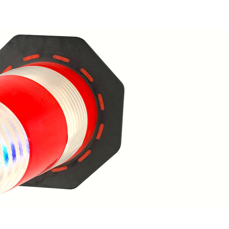 Cón Sábháilteachta Tráchta PVC Ard-Infheictheachta Octagon-Base le Friotaíocht Gaoithe Sármhaith agus Cobhsaíocht