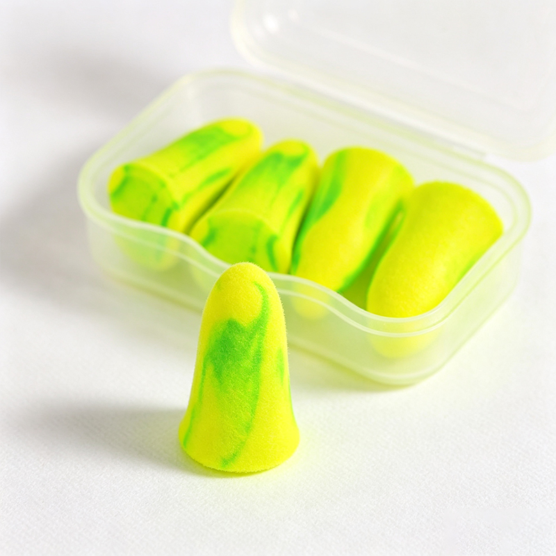 Earplug Laghdú Torainn Foam PU Mall-Shaped Mear-Rebound